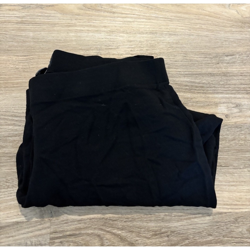 Eileen Fisher pants XL Womens Black Wool Blend Minimalist Pull On Crop
